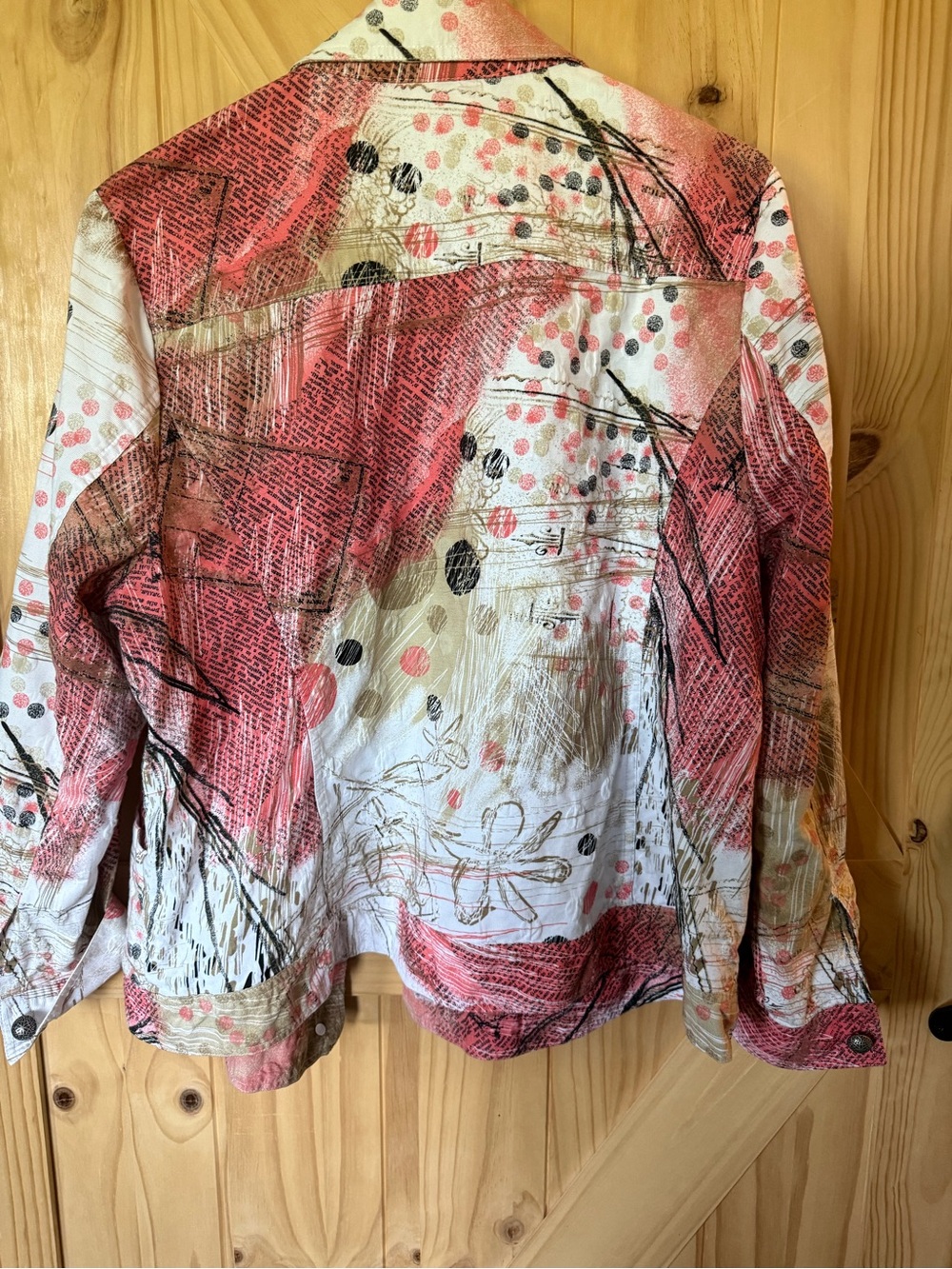 CJ Banks Pink Multi Floral-Print Denim Jacket - Picture 9 of 9